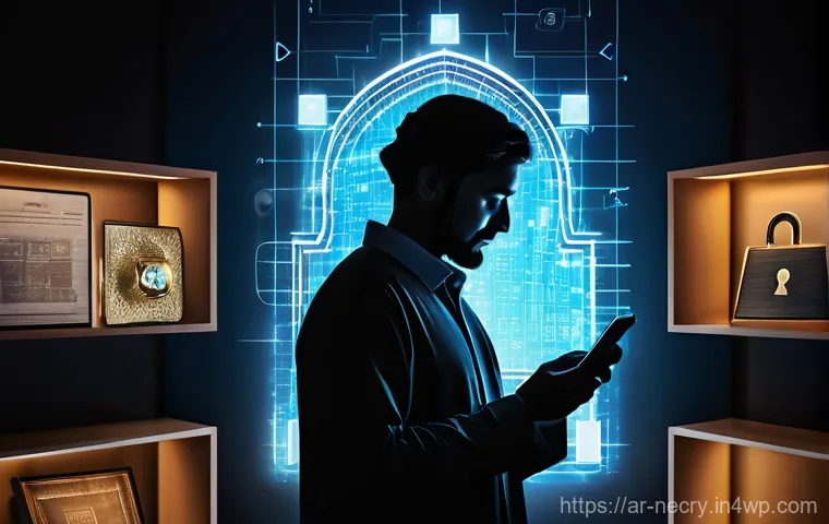 모바일 기기에서의 클라우드 보안 - **Prompt 1: The Digital Fortress - Securing Personal Data**
    "A contemporary image showing an adu...