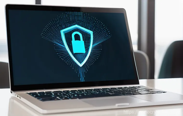 모바일 기기에서의 클라우드 보안 - **Prompt 1: The Digital Fortress - Securing Personal Data**
    "A contemporary image showing an adu...