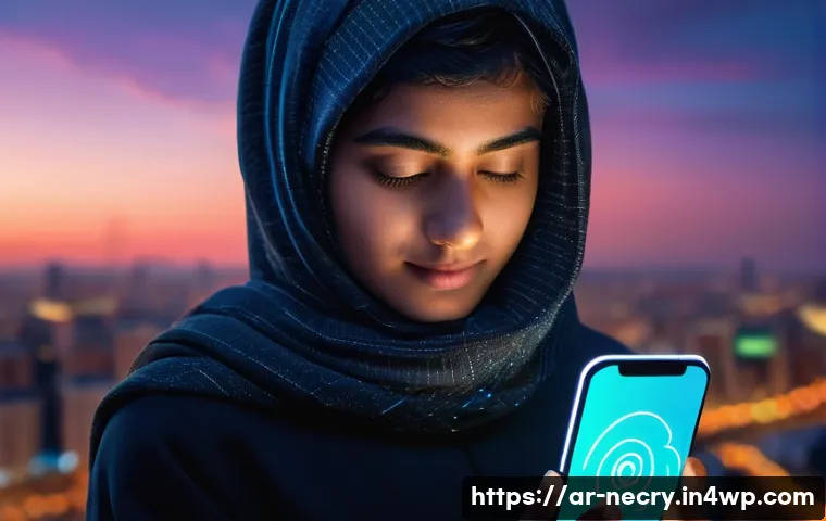 모바일 기기에서의 이메일 보안 - **Prompt 1: The Digital Treasure Chest**
    A vibrant, medium shot image of a young adult, approxim...